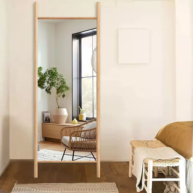 ديكور مرآة الجسم بالكامل ، مثبت على الحائط أو يميل على الحائط لأرضية غرفة النوم ، طول الشحن مجاني