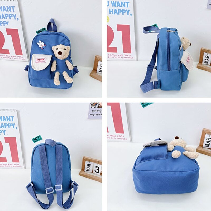 Cartoon Bear Canvas School Bags per Gilr Cute Kids Kindergarten Schoolbags zaini per bambini ragazze Boy Book Bags zaino