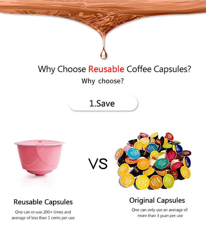 Cápsulas reutilizables para Dolce Gusto, filtros de cápsula de café rellenables compatibles con Nescafé, MiniMe, Infinissma, Piccolo, Genio2, herramienta Dolce Gusto