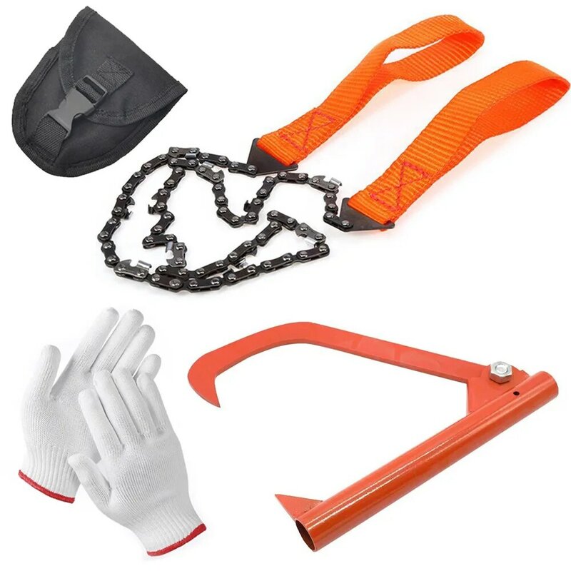 Gergaji ritsleting tangan portabel, alat berkemah luar ruangan gergaji bertahan hidup ritsleting tangan alat pertukangan gergaji kawat rantai
