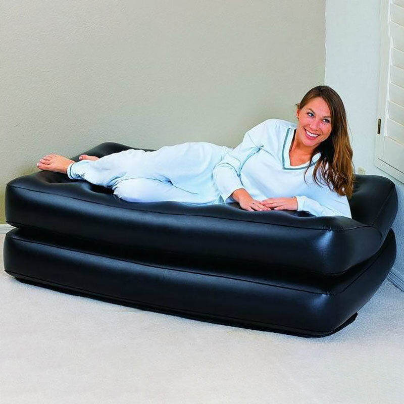 Sofá cama inflable 5 en 1 para jardín, sillón plegable para playa, tumbona doble, colchón, muebles de exterior