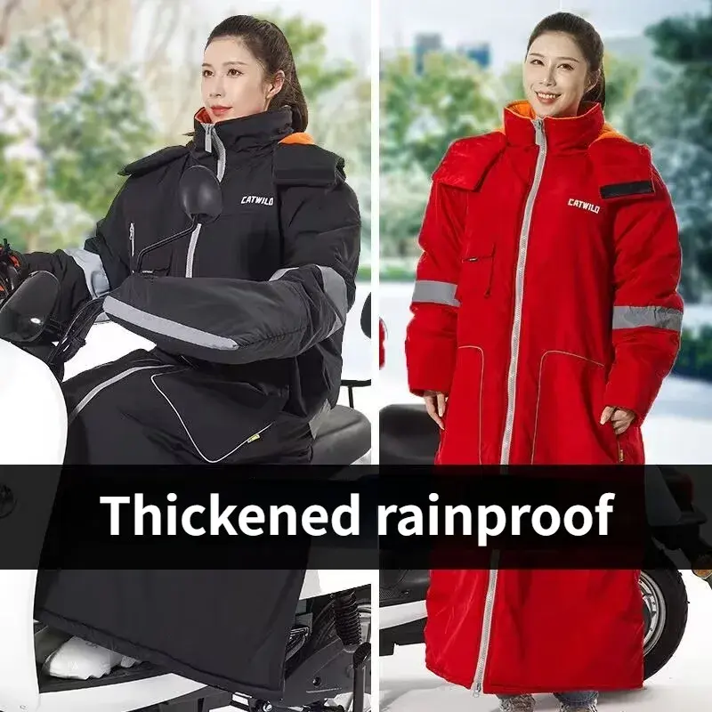 Jaket motor pemanas pria dan wanita, jas hujan hangat untuk musim dingin