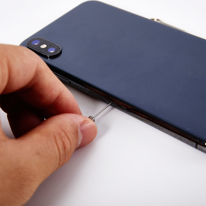 1 pz portatile in acciaio inox Sim Card vassoio Pin strumento di rimozione di espulsione ago apri eiettore strumenti di rimozione della carta Pin parti di ricambio