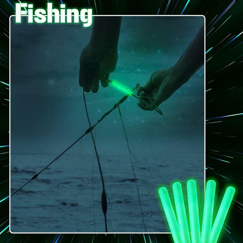 Noite Pesca Float Rod Luzes, Dark Glow Stick, Útil Pesca Varas Fluorescentes Luz, Novos Acessórios, 2.2-4.5mm, 100 Pcs, 50Pcs
