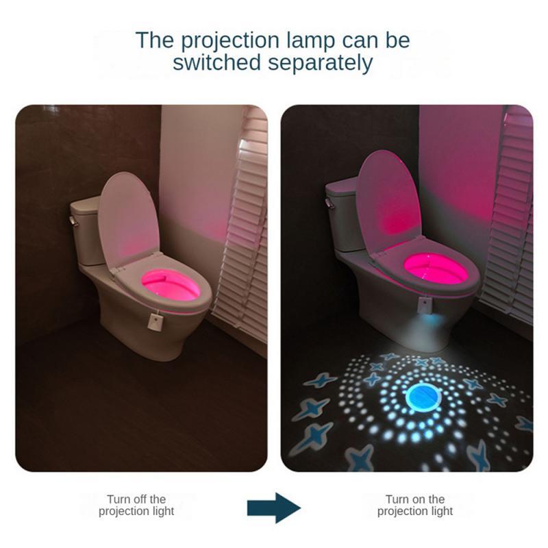 Sensor de movimento automático LED noite lâmpada, corpo sensoriamento, retroiluminação impermeável, vaso sanitário tigela, banheiro, WC, Li