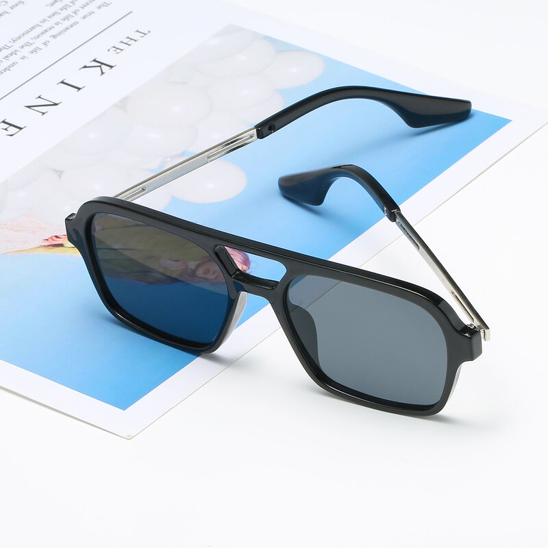 Солнцезащитные очки-авиаторы в стиле ретро для мужчин и женщин, модные трендовые ажурные солнечные очки с двойным мостиком и переливом, с розовым градиентом, с леопардовым принтом