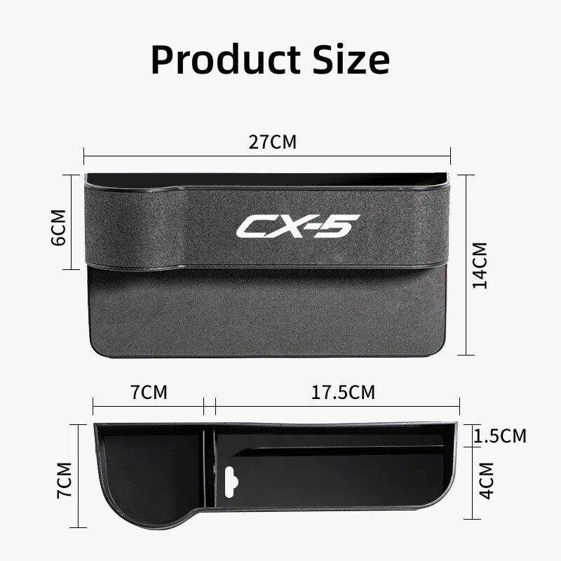 Siège de voiture Crevice Gaps Boîte de rangement Seat EvaluGap Slit Filler Holder pour CX-5 CX5 Car Slit Pocket Storag Box