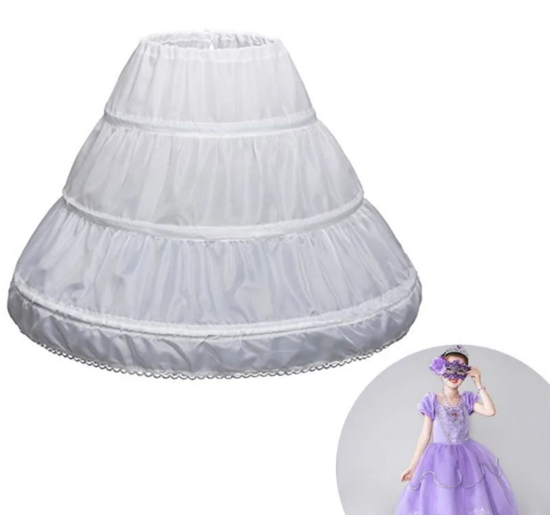 Подъюбник с 3 кольцами для цветочного платья, женская юбка-подъюбник, свадебные аксессуары для платья для девушек