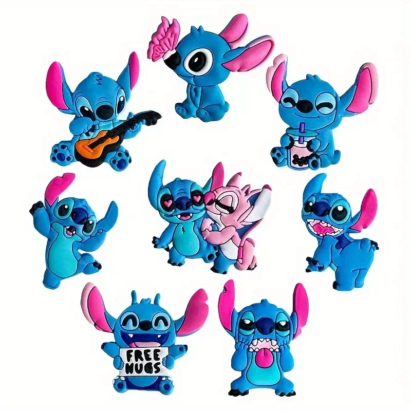 8 Stück Disney Stitch Serie Schuhs chn allen niedlichen Cartoon Muster Schuh Charms abnehmbare Schuhs chn allen dekorative Accessoires kawaii