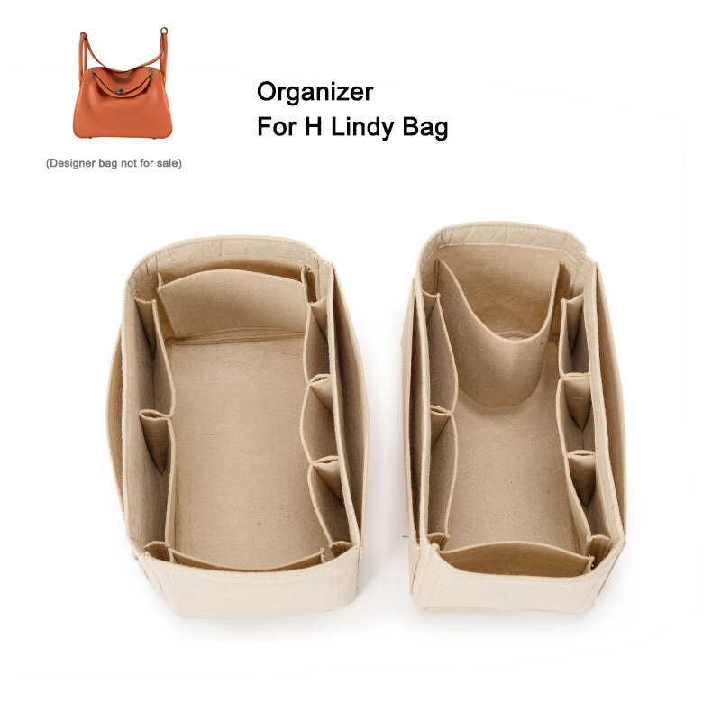 Bolsa organizadora de insertos de fieltro para Lindy Handbag Mini 26 30 34, bolsa de almacenamiento de cosméticos portátil interior de viaje de maquillaje para mujer, personalizada