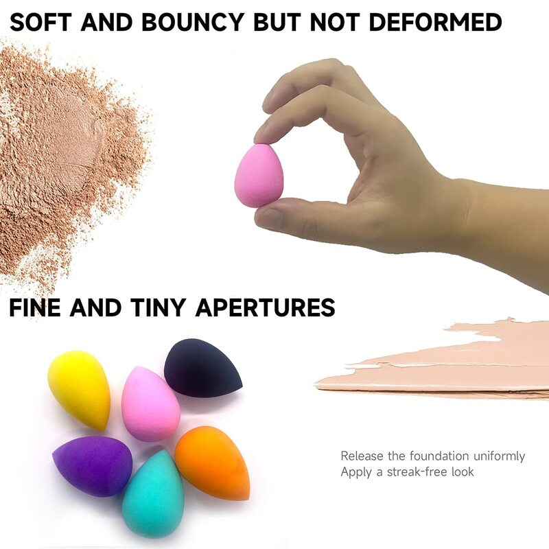 50Pcs Mini Beauty Egg Makeup Blender Cosmetic Puff Dry and Wet Sponge Cushion Foundation Powder Beauty Tool Make Up accessori