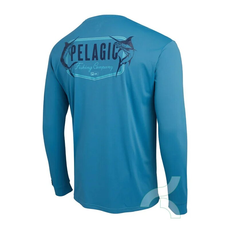 PELAGIC-T-shirt de pêche à manches longues pour hommes, chemises de performance personnalisées, protection solaire UV, été, 50 +