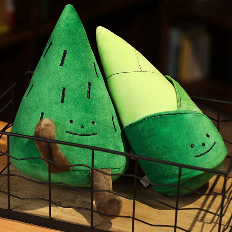 28CM Cute Green Bamboo Shoot Plush Toy Triangle Pine Cute Cure Department Late Go Children's Birthday Christmas Gift