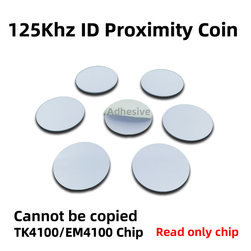 lD coin RFlD Tag TK4100/EM4100 RFID Coin iD card with Adhensive Sticker Read only 125KHz Diameter25mm for Access control