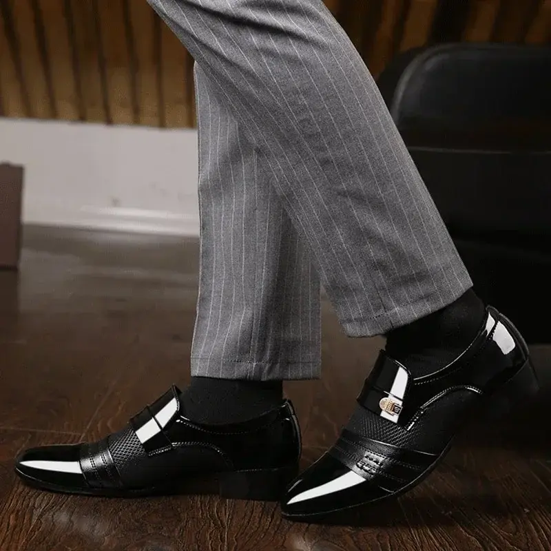 Мужские слипоны, классические кожаные оксфорды, деловые классические туфли, новинка 2024