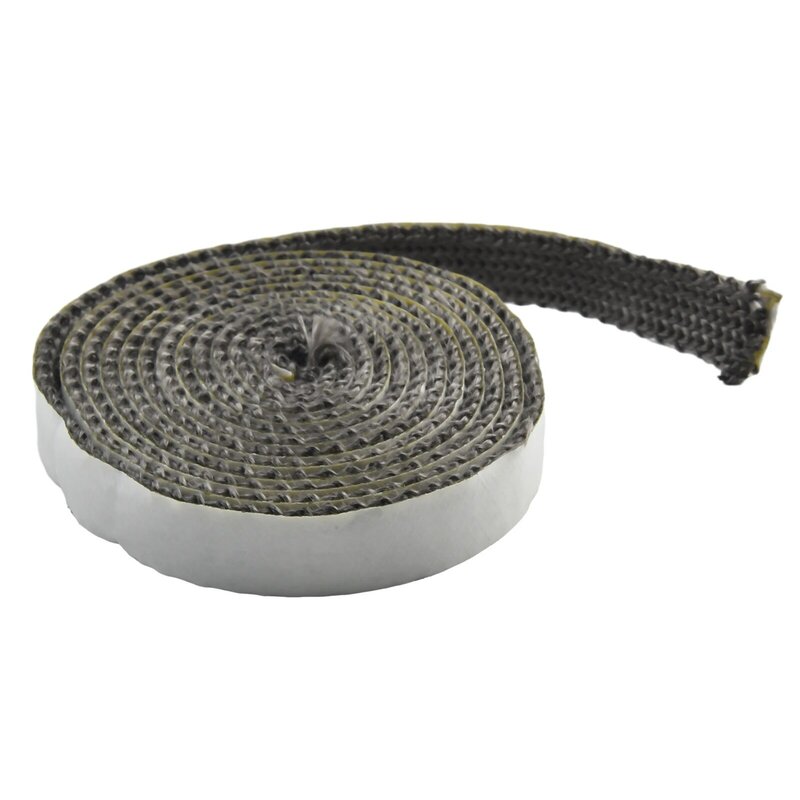 1Pcs 10/15mm 2M Black Flat Stove Rope Adhesive Self Glass Seal Stove Fire Rope Thermal Stability Foam Sound Insulation Strip
