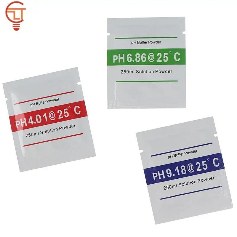 Tampón de PH para medición de polvo, solución de calibración pH4.00/6,86/9,18 Digital para fontanería, 5/15 piezas