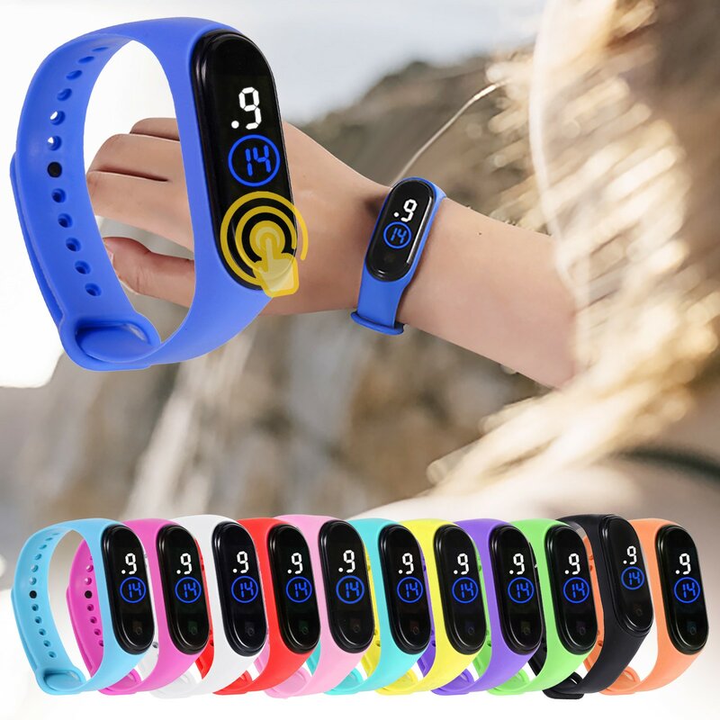 LED Color Screen Fitness relógio de pulso para homens e mulheres, Smart Sport Pulseira, relógio de silicone, relógio eletrônico, Running Watch, Novo