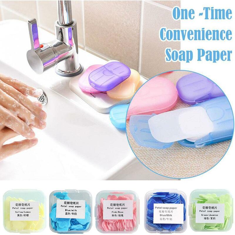 Sabun disinfektan, sabun mandi Mini membersihkan perjalanan sabun mudah sekali pakai nyaman kertas beraroma Sl R1Y9