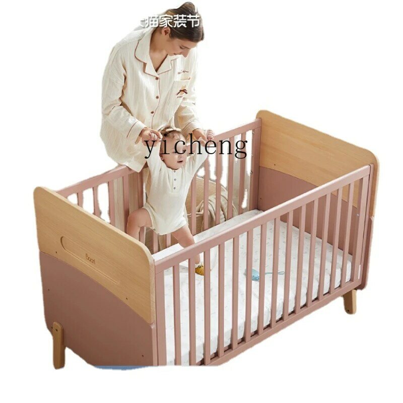 YY-madeira maciça berço multifuncional, cama de criança, berço, cama alargada