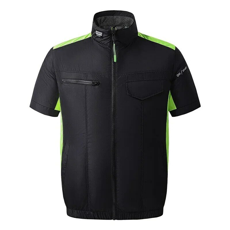 Summer Ice Vest Men's Fan Jacket USB Refrigeration Air Conditioning Clothing Outdoor Heat Protection Fishing Work Short Sleeve