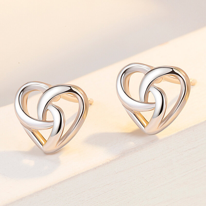 925 Sterling Silver Love Heart Stud Earrings For Women Luxury Designer Jewelry Best Selling Offers With