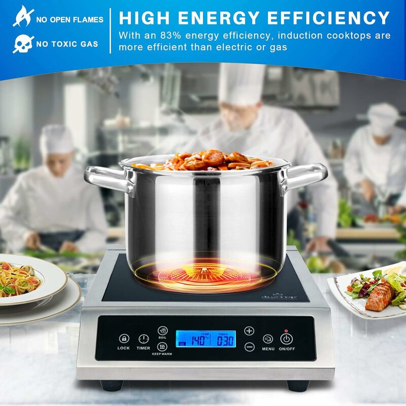 Professional Portable Induction Cooktop, Commercial Range Countertop Burner, 1800 Watts Induction Burner