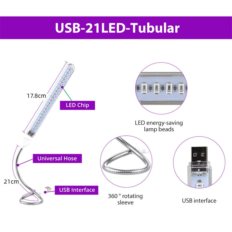 Luz LED USB Flexible para cultivo, lámpara de espectro completo para plantas, luz de crecimiento de plántulas de flores, Fito, iluminación hidropónica