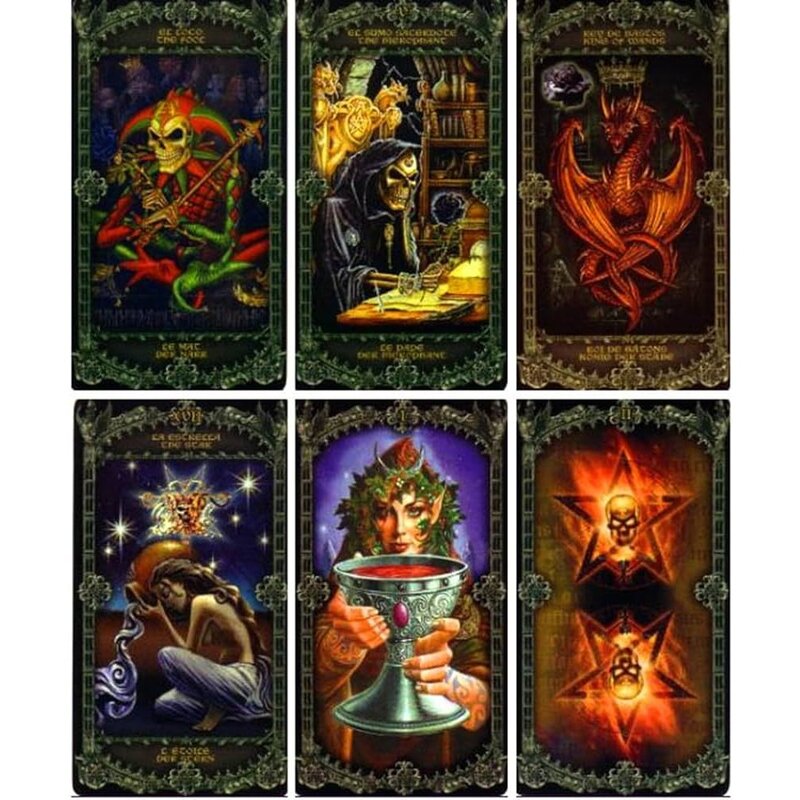10.3*6cm alchemia 1977 tarota w Anglii 78 kart talia gotycka grafika