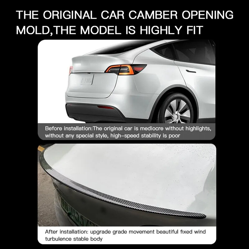 Heenvn-alerón de ABS para coche, accesorio de fibra de carbono para Tesla modelo 3 2024 Highland, Exterior de alto rendimiento, Original
