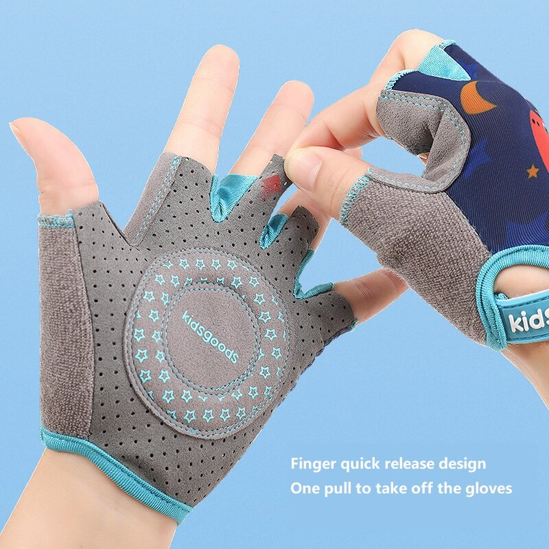Guantes de Ciclismo de medio dedo para niños, guantes deportivos para patinar, bicicleta de montaña, niños y niñas