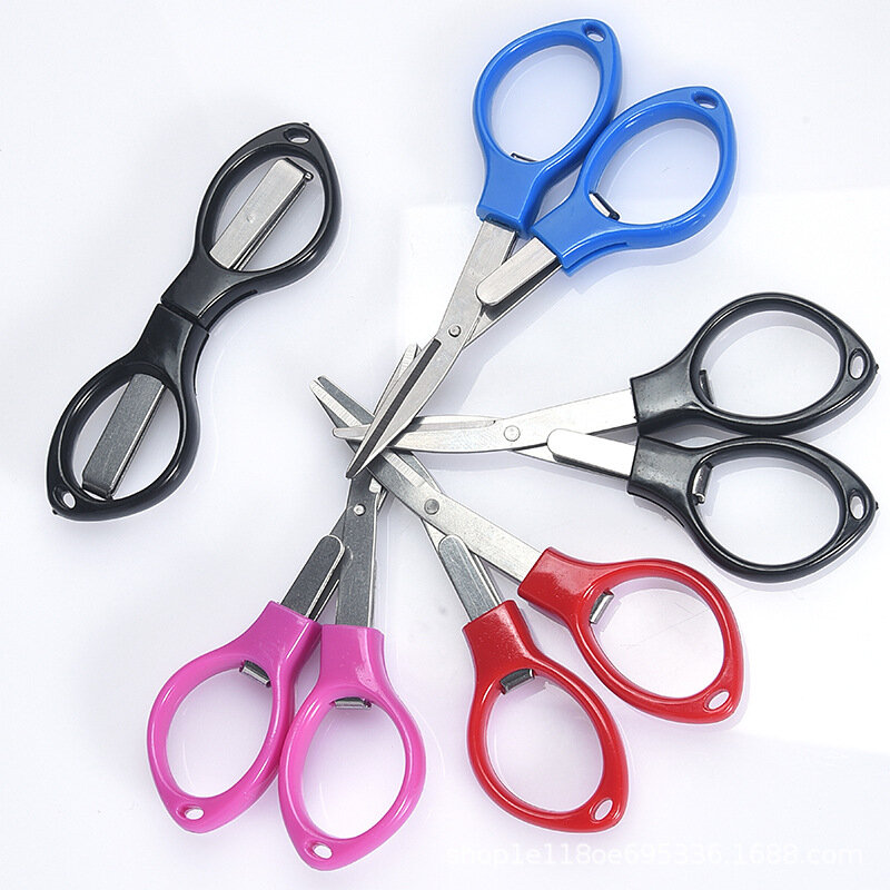 Creative Folding Scissors Kawaii Stainless Steel Stretch Scissors DIY Paper Cutter Knife Handmade Tools Korean Stationery Office
