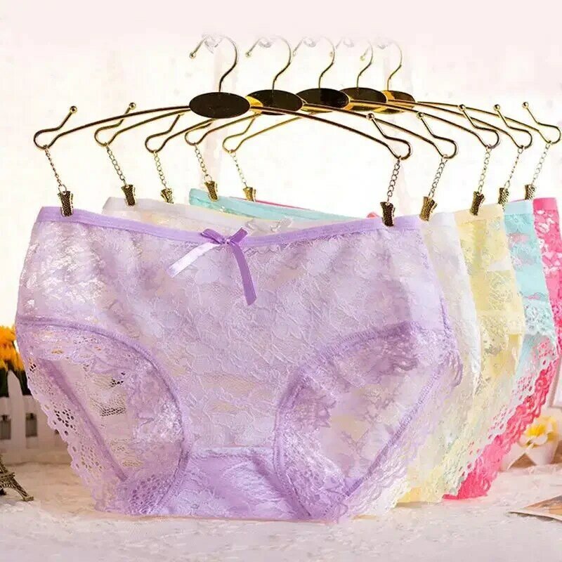 5Pcs/Lot Women Lace Briefs Underwear Floral Children Girl Lace Short Panties for Briefs