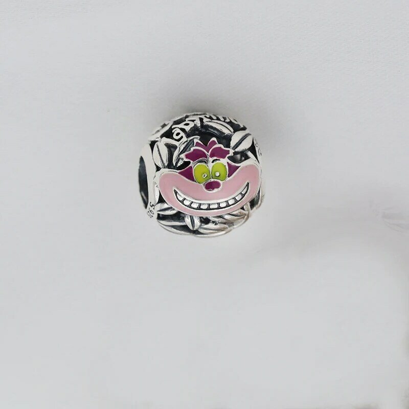 Aoger Disney Cheshire kot koraliki alicja w krainie czarów wisiorek pasujący do oryginalna bransoletka pandory 925 srebrnej biżuterii