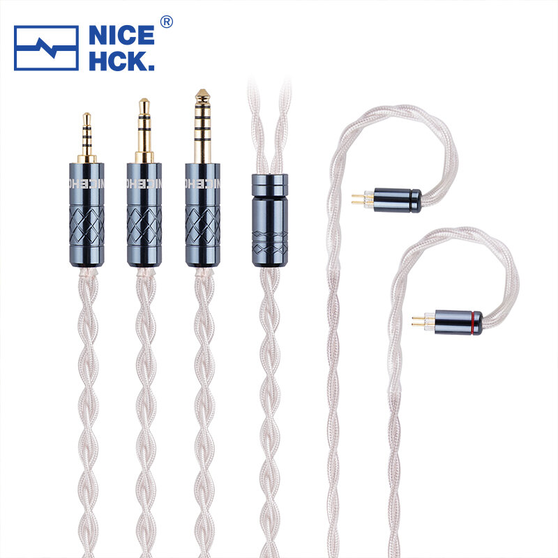 NiceHCK SnowAg 4N чистый серебристый Hi-Fi кабель для наушников MMCX 2Pin для HOLA Zero KATO Aria LAN Cadenza RedAg tangzu fudu Oline CHU II
