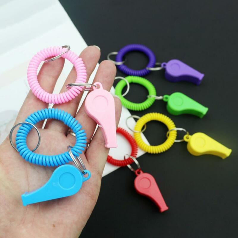 Multifunction Whistles Colorful Compact Referee Whistles with Stretchable Coil 6pcs Sport Whistles for Loud for Portability