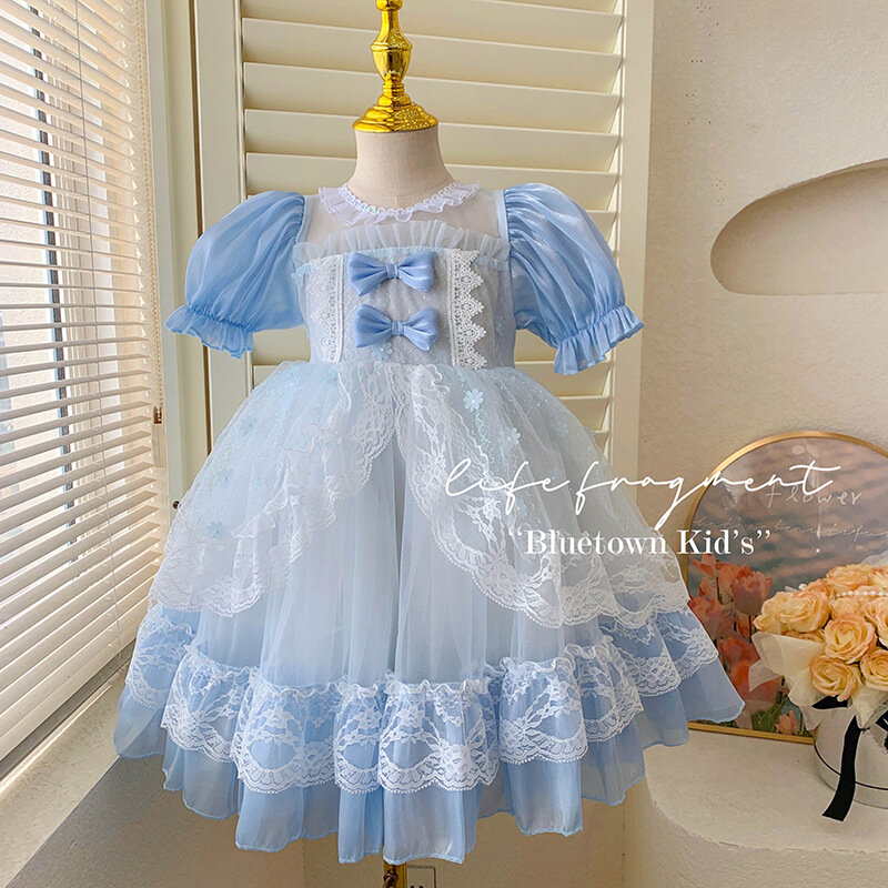 Girls 2024 Summer New Lolita Dress Performance Skirt Fashionable Sweet Cute and Fashionable Girl Baby Princess Dress Cosplay