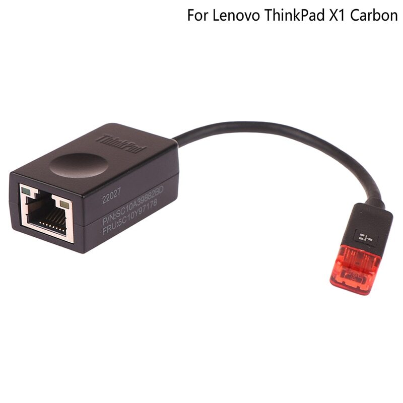 Adaptador do cabo de extensão do Ethernet do carbono, apto para Lenovo ThinkPad X1, 4X90F84315, original