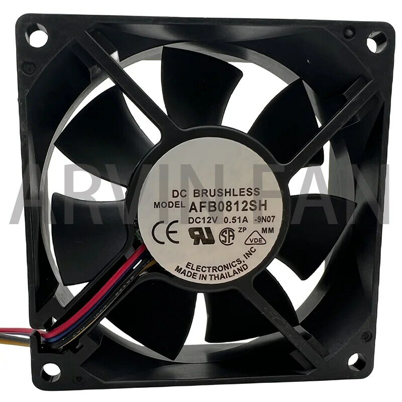 AFB0812SH-9N07 8cm 80mm 8025 12V 0.51A Computer Motherboard CPU 4-wire 4Pin PWM High Volume Air Cooling Fan