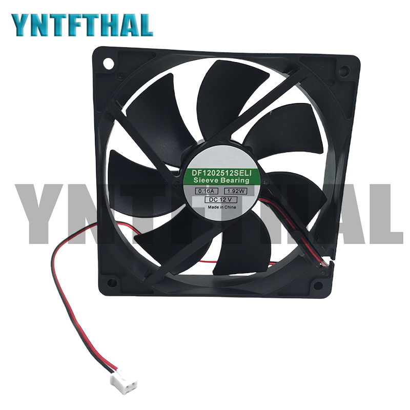 DF1202512SELI DC12V 0.16A 1.92W  2 Wires 12025 PSU Chassis Cooling 12V 12CM 12VDC Computer Fan NEW