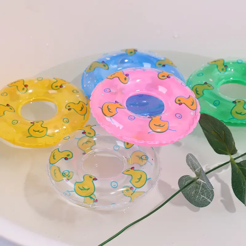 لعبة حمام خاتم سباحة صغير للأطفال لعبة حمام سباحة حلقة دائرية قابلة للطي لعبة طفل دمية مضحكة ألعاب حمام مطاطية عائمة قابلة للنفخ
