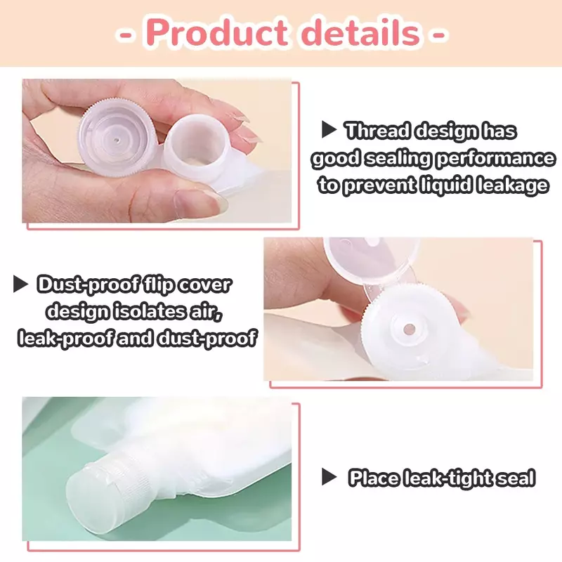 30/50/100ml Dispenser Bag Liquid Lotion Portable Travel Packaging Bag Reusable Leak-proof For Shampoo Cosmetic Storage Container