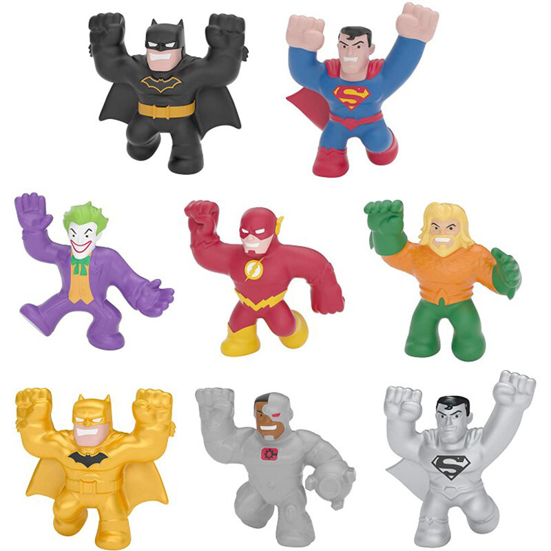 Figuras de ação de plástico macio, Heroes of Goo Jit Zu Marvel Mini Series Pack, Homem-Aranha Hulk Homem de Ferro Venom, Stretchy Decompress Toys
