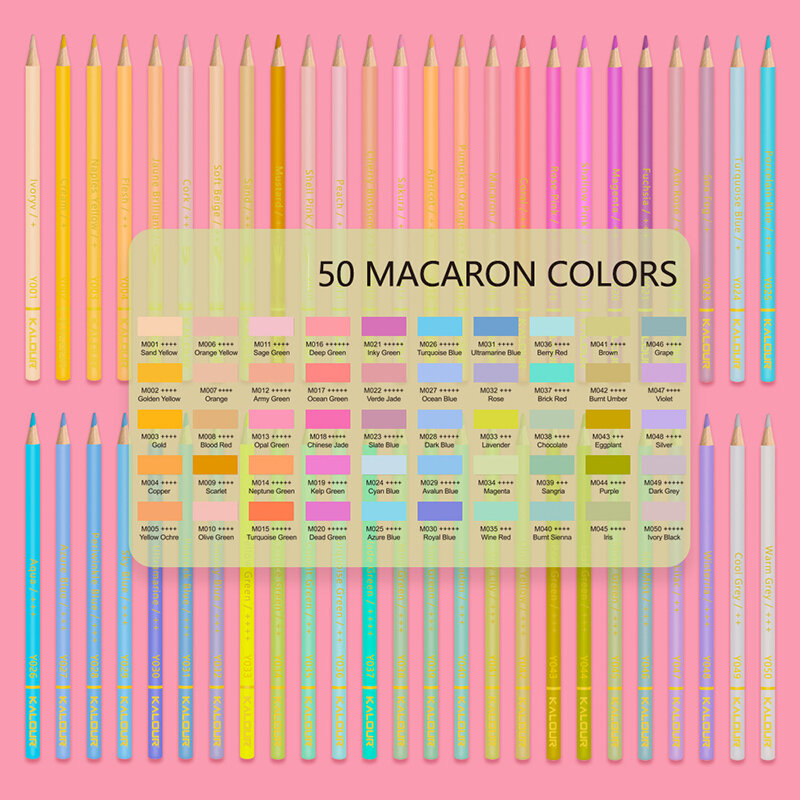 XYSOO-مجموعة أقلام تلوين ماكرون ، رسم رسم باستيل ناعم ، أقلام تلوين ملونة ، مستلزمات فن تلوين المدرسة ، 50 قطعة ، 72 قطعة