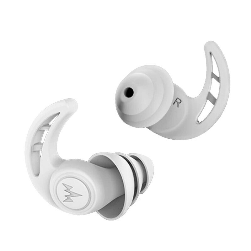 A0KB tapones para los oídos con reducción de ruido silenciosa, audífonos reutilizables para protección, silicona Flexible para dormir, cancelación de ruido, 3 capas, 2 unidades