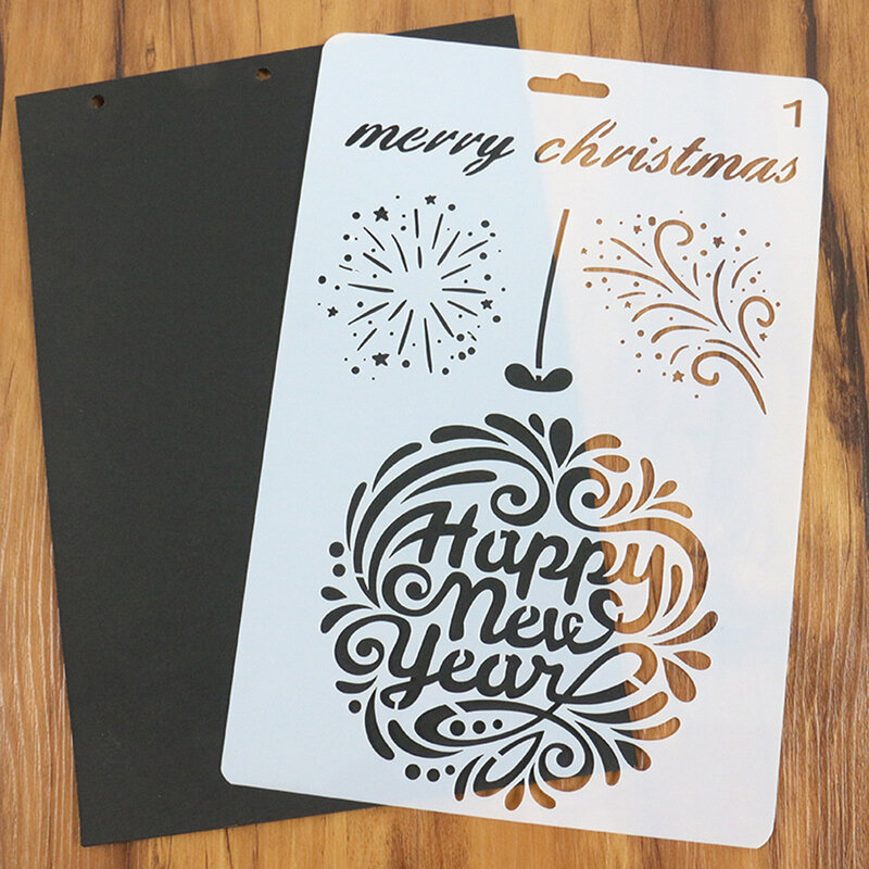 1PC DIY Merry Christmas Painting Template Journal Stencil Set Xmas Party  Scrapbooking DIY Cards Kiads School Supplies