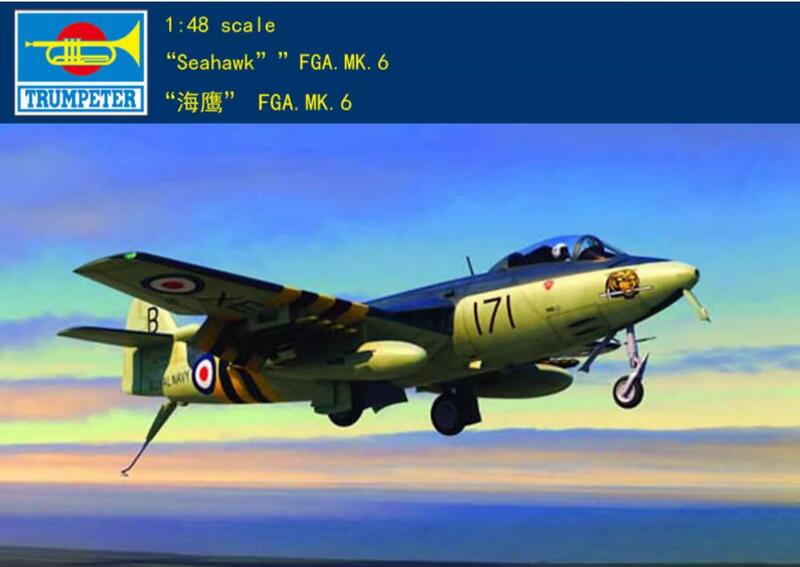 Trębacz 02826 1/48 brytyjskie siły morskie Hawker Seahawk FGA.Mk.6 zestaw modeli do składania