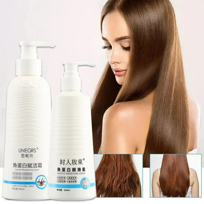 Keratin Revitalizing Cream For Scalp Care Nourishing Moisturizing Smoothing Protecting 260ml Hair Conditioner Hair Mask A6L8