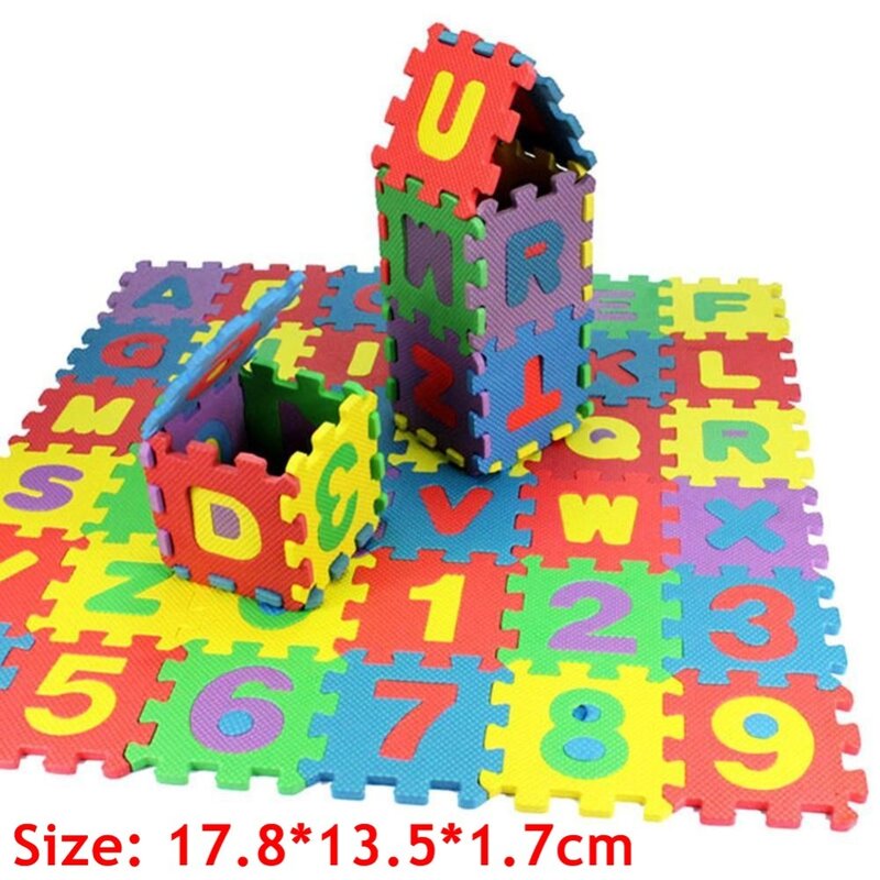 HOT 36 sztuk dzieci mini pianki EVA litery alfabetu numery podłoga miękka mata dla dziecka 3D puzzle zabawki edukacyjne dla dzieci