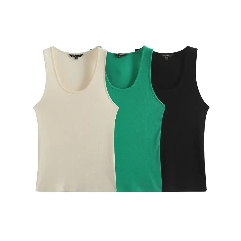 Colete de malha casual tricolor feminino, retrô com decote em O, pulôver sem mangas, top chique, nova moda, outono, 2023